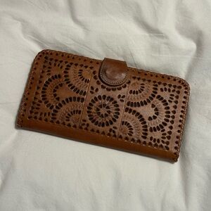 Cleobella Tan Leather Cutout Wallet